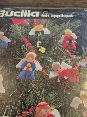 Bucilla Felt Applique Ornament Kit Christmas ANGELS #83628 - New in open kit